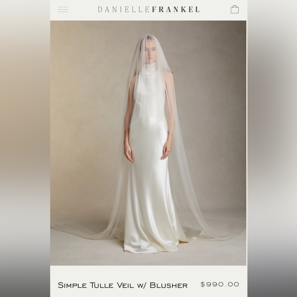 Danielle Frankel NWT Simple Tulle Veil with Blusher